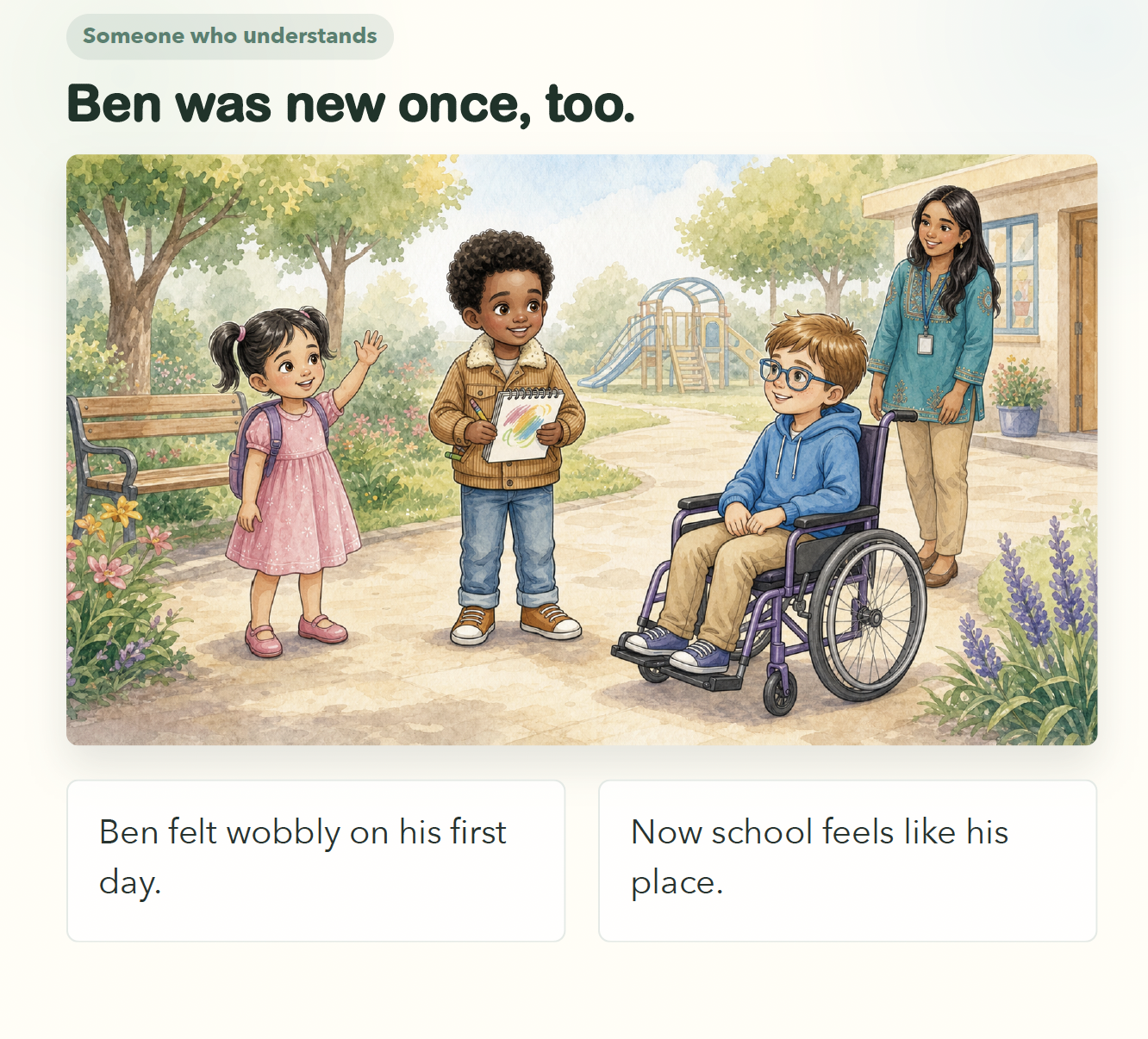 Ben smiling and confident at school